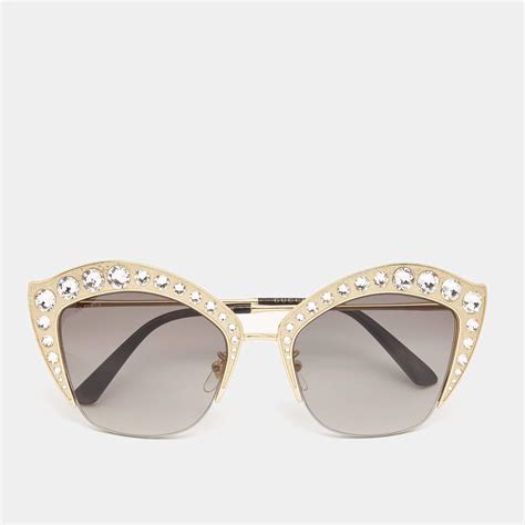 gucci embellished cat eye sunglasses|gucci oversized cat eye sunglasses.